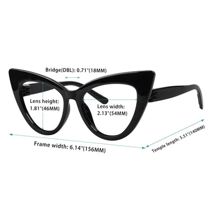 6 Pack Cat-eye Metalless Screwless Reading Glasses R2318eyekeeper.com