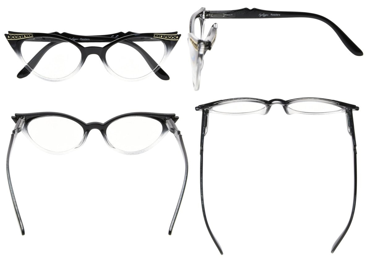 Cat-eye Reading Glasses Include Sunshine Readers R914
