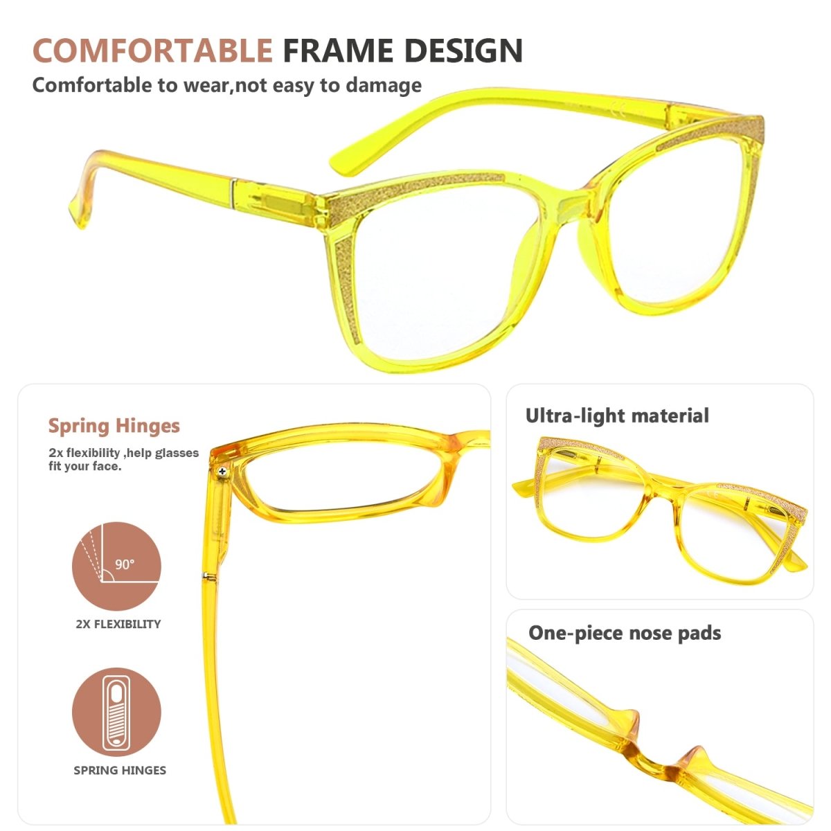 4 Pack Attractive Cat-eye Reading Glasses for Women R2030eyekeeper.com