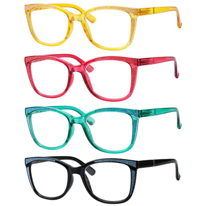 4 Pack Stylish Cat-eye Chic Reading Glasses for Women R2030eyekeeper.com