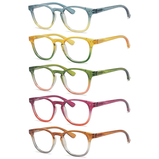 5 Pack Fashion Two Tones Reading Glasses for Women R144eyekeeper.com