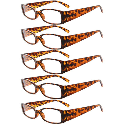5 Pack Rectangle Reading Glasses for Women R040-Aeyekeeper.com