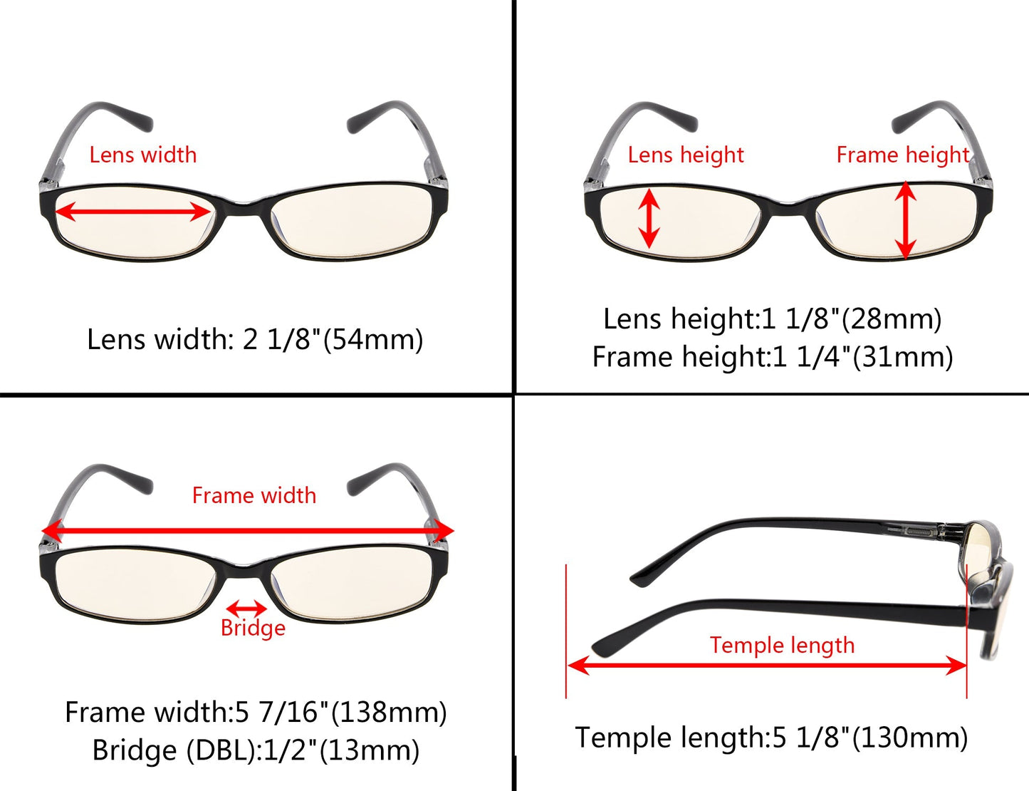 5 Pack Small Lens Computer Reading Glasses Women Men UVR908K